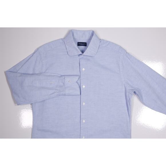 Proper Cloth Lot of 2 Custom Made Cotton Linen Button-Up Shirts Slim Medium - Picture 9 of 12